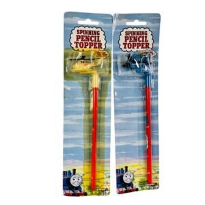 Thomas The Train Spinning Pencil Topper Lot Harold & Thomas Engine Fasco‎